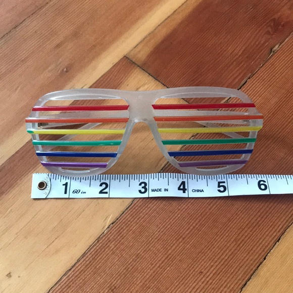 ❌SOLD❌ 80’s Style 🌈 Rainbow Glasses Plastic Frames - Picture 3 of 6